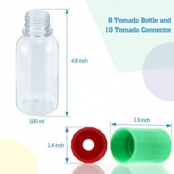 18 Pieces Tornado Tube Bottle Connector Cyclone Tube for Scientific Experiment Including 8 Small Tornado Bottle and 10 Tornad...