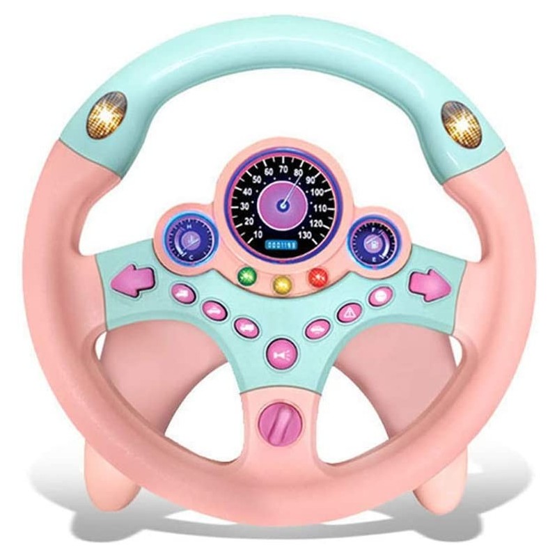 Kids Electric Early Education Simulation Steering Wheel Toy Multifunctional High Simulation Car Driving Toy with Music and Li...