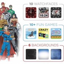 Justice League Official Smartwatch for Kids - Swivel Camera with Video Record Educational Games and Activities Alarm Calendar...