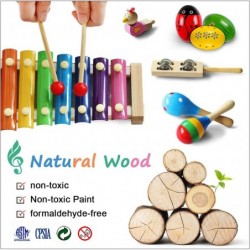 Toddler Musical Instruments Wooden Percussion Instruments Toy for Kids Baby Preschool Educational Musical Toys Set for Boys a...