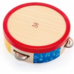 Tap-Along Tambourine | Wooden Tambourine Drum for Kids Musical Instrument for Children 12 Months and Up Multicolor L: 6.5 W: ...