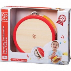 Tap-Along Tambourine | Wooden Tambourine Drum for Kids Musical Instrument for Children 12 Months and Up Multicolor L: 6.5 W: ...