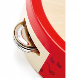 Tap-Along Tambourine | Wooden Tambourine Drum for Kids Musical Instrument for Children 12 Months and Up Multicolor L: 6.5 W: ...