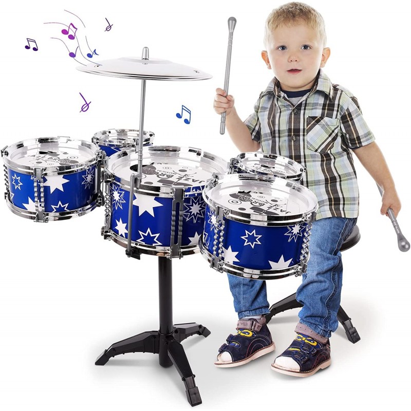 Drum Set for Kids Jazz Drum Kit Musical Toy for Toddler Percussion Musical Instruments Drum Set for 1 2 3 Year Old Girls Boys...