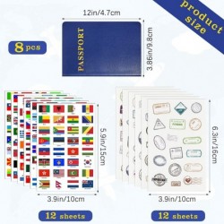 Kids Passport Sticker Book Set Travel Passports with World Flag Sticker Airplane Stickers Stamp Collecting Supplies Travel Pa...