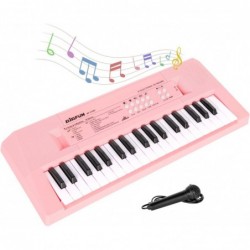 Piano Keyboard with Microphone Portable Music Piano for Girls Electronic Keyboards Toy with 10 Demos/ 5 Drums / 4 Rhythms 37 ...