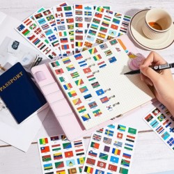 Kids Passport Sticker Book Set Travel Passports with World Flag Sticker Airplane Stickers Stamp Collecting Supplies Travel Pa...