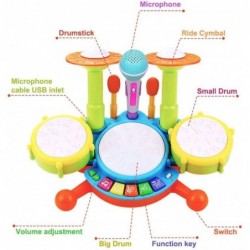 Kids Drum Set Toddler Toys with Adjustable Microphone Musical Instruments Playset Fit for 3+ Years Old Boys and Girls $54.20 ...