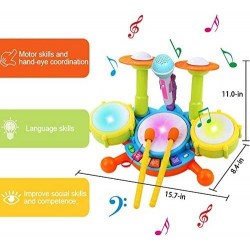 Kids Drum Set Toddler Toys with Adjustable Microphone Musical Instruments Playset Fit for 3+ Years Old Boys and Girls $54.20 ...