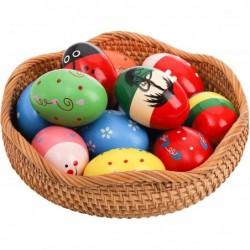 24 Pieces Wooden Egg Shakers Maracas Percussion Musical Eggs for Kids Musical Instruments Toys for Toddler Baby Music Learnin...