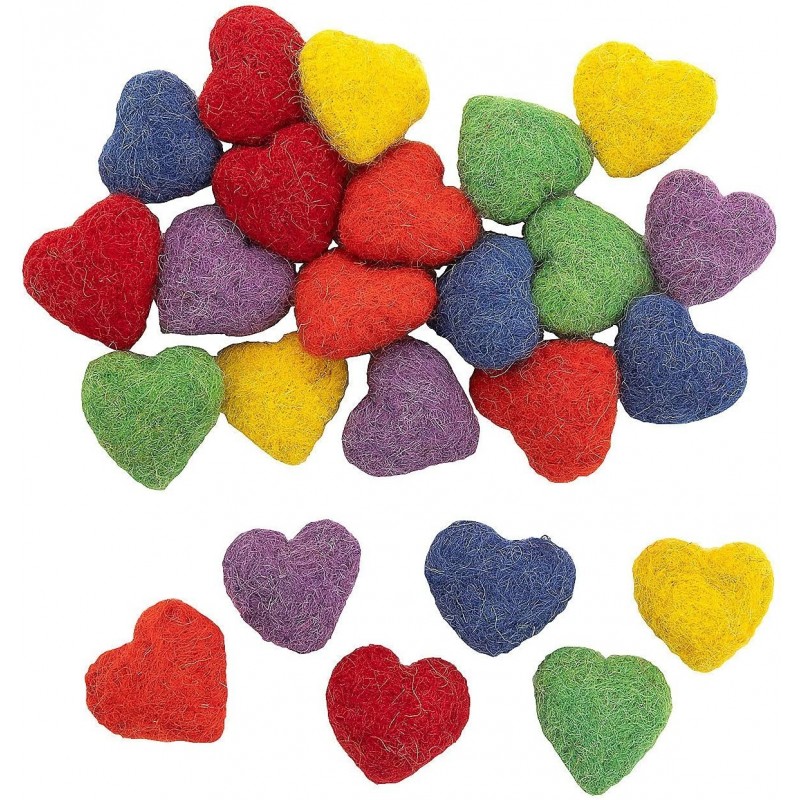 Rainbow Wool Felt Hearts - Craft Supplies - 24 Pieces $39.80 Kids' Drawing & Writing Boards