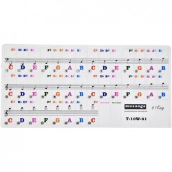 Piano Stickers for Keys Removable Colorful Piano Keyboard Stickers for 61 Full Set Stickers for Kids Beginner Learning Piano ...