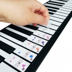 Piano Stickers for Keys Removable Colorful Piano Keyboard Stickers for 61 Full Set Stickers for Kids Beginner Learning Piano ...