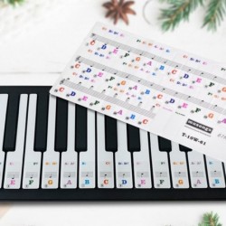 Piano Stickers for Keys Removable Colorful Piano Keyboard Stickers for 61 Full Set Stickers for Kids Beginner Learning Piano ...