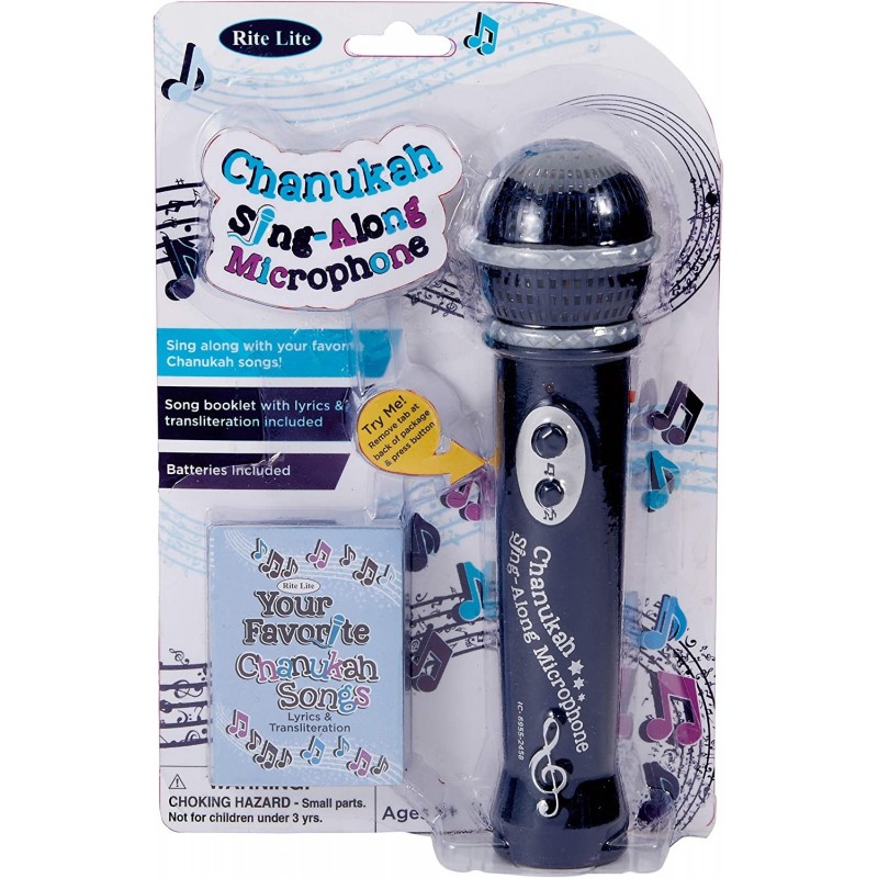 Chanukah Sing-Along Microphone Toys & Games Blue $22.39 Kids' Musical Instruments