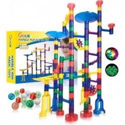 166Pcs Glowing Marble Run for Kids - Marble Maze & Building Block Brain Game STEM Toys Super Fun Gifts for Kids Boys Girls Ag...