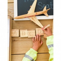 Preschool Learning Letter Tracing | Montessori Wooden Alphabet Tracing | ABC Flash Cards | Double Sided Uppercase and Lowerca...