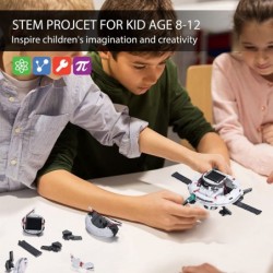 STEM Projects for Kids Age 8-12 Solar Robot Learning Building Science Kit with Solar Panel & Battery Powered 6 in 1 Experimen...