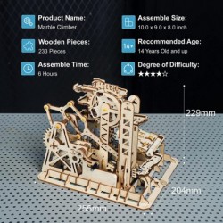 3D Wooden Puzzle Brain Teaser Toys Mechanical Gears Kit Unique Craft Kits Tower Coaster with Steel Balls Executive Desk Toys ...