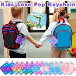 78 pcs Mini Pop Keychain Fidget Sensory Toys Valentines Day Gifts for Kids Pop Bulk Fidget Keychain Toy Party Favors for Kids...