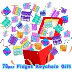 78 pcs Mini Pop Keychain Fidget Sensory Toys Valentines Day Gifts for Kids Pop Bulk Fidget Keychain Toy Party Favors for Kids...