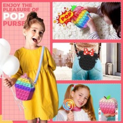 Pop Purse for Girls Crossbody 2 in 1 Fidget Purse Pop Poppet Bag Bubble Purse Cartoon Silicone Fidget Toys Handbags with Adju...