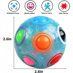 Rainbow Magic Ball Cube 2 Pack Magic Rainbow Ball Fidget Sensory Ball Brain Teasers Games for Puzzle Bundle Stress Fidget Toy...