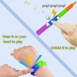 80Pcs Pop Bracelet Fidget Toy Wearable Fidget Bracelets Push Poping Bubble Sensory Toys Stress Relief Finger Press Silicone W...