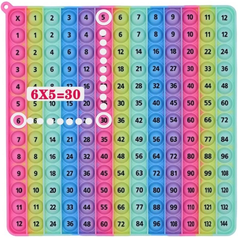 EK-Memory-Fish 12X12 Multiplication Game Table with Numbers Fidget Math Toys Create Various Math Operations to Make Learning ...