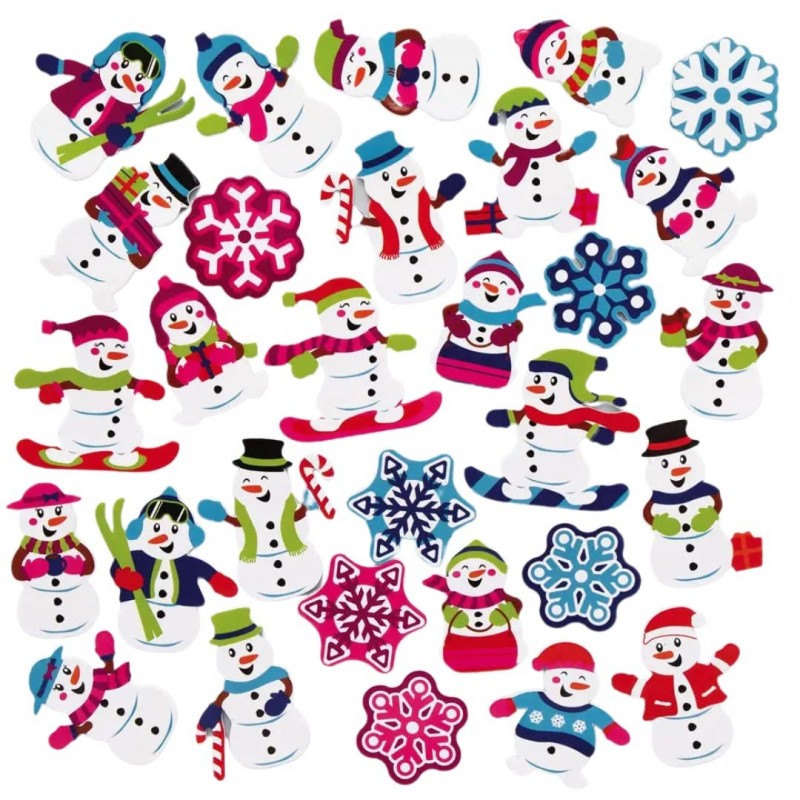 AX481 Snowman Foam Stickers - Pack of 200 Kids Stickers Ideal for Christmas Crafts and Art Projects Cards Party Bags and Deco...