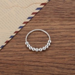 925 Sterling Silver Fidget Anxiety Relief Ring For Women Rings with Beads Stress Relief Ring Fidget Spinner Rings for her Wor...