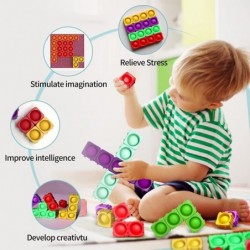 Pop it Bubble Sensory Fidget Toy Spliced Stacking Pop Building Blocks Children and Adults Push Fidget Toys Autism Special Nee...