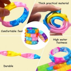 30 Pcs Pop Bracelet Fidget Toy Valentines Day Gifts for Kids Fidget Bracelet Bulk Wearable Push Poping Bubble Sensory Toys Ex...