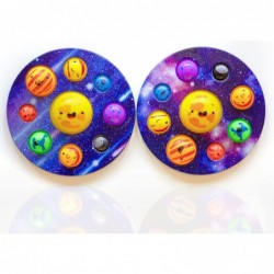 2 Pack Large Planet Dimple Fidget Toys Holiday Kid Gift TikTok Plastic Hard Shell Galaxy Space Educational Popper Big Jumbo S...