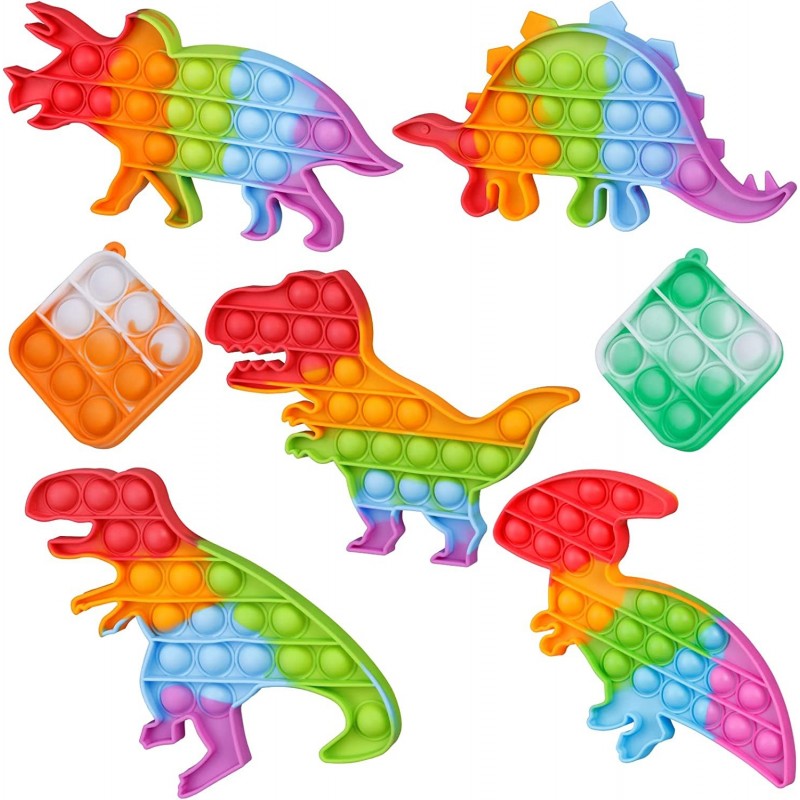 Dinosaur Sensory Pop Fidget Toy Pop Bubble Popper Its Fidget Toys Pack Kids Sensory Silicone Anxiety Popping Fidgets Toy Set ...