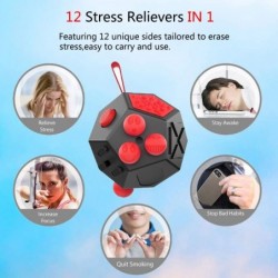 12 Sided Fidget Cube Fidget Toy Cube Relief Stress and Anxiety Depression Anti for All Boys Girls with ADD ADHD OCD Autism(Bl...