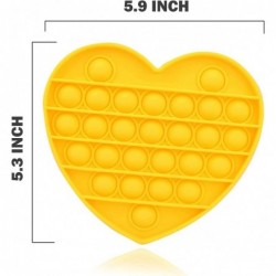 Heart Shaped Pop Its Valentines - Silicone Jumbo Push Pop Fidget Toy Push Pop Bubble Pop It Heart Yellow - Anxiety Stress Rel...