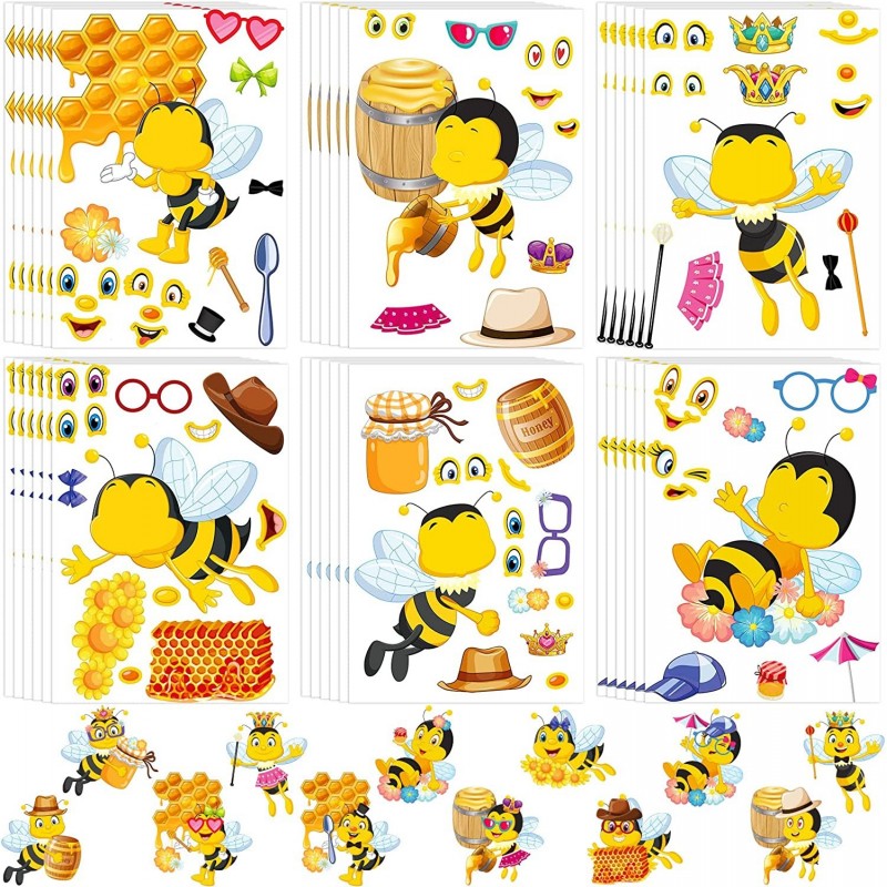 36 Sets Christmas Stickers DIY Bee Craft Stickers for Kids Classroom Decor Bee Bulletin Board Decor You are My Sunshine Birth...