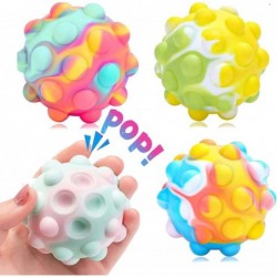 Pop Stress Balls Fidget Toy 4PCS 3D Silicone Push Bubble Stress Balls Adult Children Decompression Toy Gift Anxiety Relief fi...