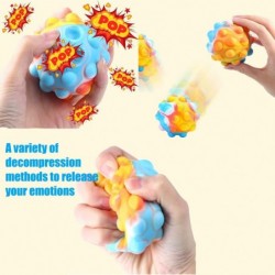 Pop Stress Balls Fidget Toy 4PCS 3D Silicone Push Bubble Stress Balls Adult Children Decompression Toy Gift Anxiety Relief fi...