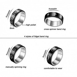 3/4Pcs Stainless Steel Spinner Rings Fidget Star Moon Band Ring Relieving Stress Anxiety Ring for Women Men 8/6mm Wide Promis...