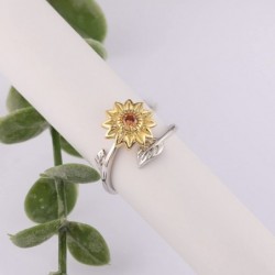 S925 Sterling Silver Sunflower Fidget Anxiety Ring You are My Sunshine Stress rings for anxiety women $46.50 Fidget Toys