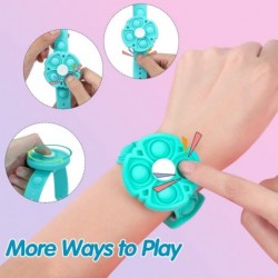 5 Pcs Pop Bracelets Bubble Toys with Fidget Spinner Extra 2 Pcs Push Bubble Blocks Sensory Bracelets Silicone Wristbands Push...