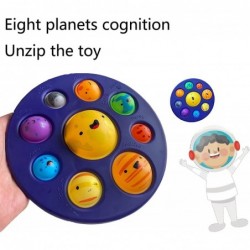 New Planet Pattern Pop Bubble Push Fidget Toy Anxiety Stress Reliever Hand Toys for Autism Special Needs Learning Astronomica...