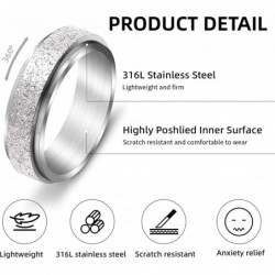 LCG 10pcs Stainless Steel Anxiety Ring for Women Men Spinner Rings Anti Anxiety Ring Spinning Moon Star Reduce Anxiety Fidget...