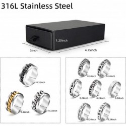 LCG 10pcs Stainless Steel Anxiety Ring for Women Men Spinner Rings Anti Anxiety Ring Spinning Moon Star Reduce Anxiety Fidget...