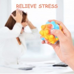 4 Pack Pop Stress Balls Fidget Toys - Push Pop Bubbles Fidgets Sensory Toy Silicone 3D Stress Balls for Stress Relief and Ant...