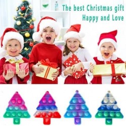 24PCS Christmas Tree Fidget Toy Mini Decompression Hand Toy Keychain Toy Adult Anxiety and Autism Children Decompression Toy ...