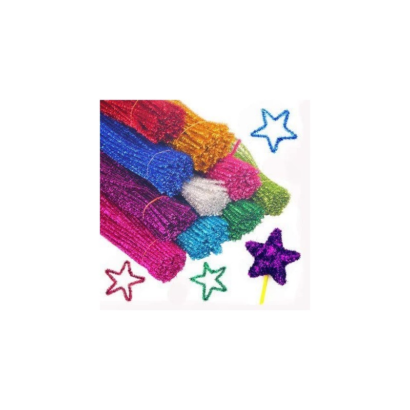 Chenille Pipe Cleaners 350PCS Sparkle Pipe Cleaner 7 Colors Glitter Chenille Stems Creative Arts for DIY Craft Decoration $30...