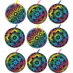 AW985 Rangoli Scratch Art Decorations - Pack of 10 Arts and Crafts for Kids $17.90 Kids' Drawing & Writing Boards